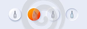 Beer bottle line icon. Pub Craft beer sign. Line icons. Vector