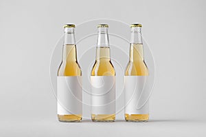 Beer Bottle Mock-Up - Three Bottles. Blank Label