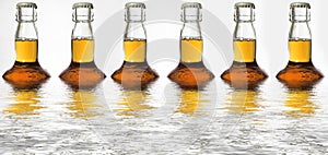 Beer bottle reflections