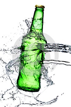 Beer bottle splash