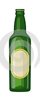 Beer bottle vector illustration.