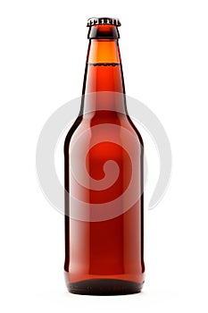 Beer bottle on a white background. Bottle with drink like Ipa, Pale Ale, Pilsner, Porter or Stout