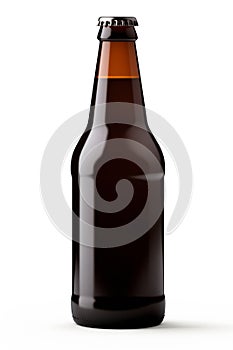 Beer bottle on a white background. Bottle with drink like Ipa, Pale Ale, Pilsner, Porter or Stout