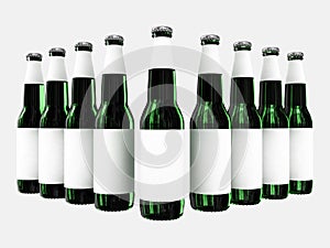 Beer bottles with blank labels
