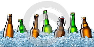 Beer bottles on ice