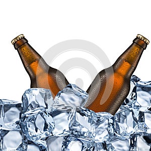 Beer Bottles and Ice Cubes
