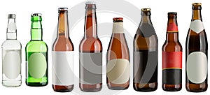 Beer bottles isolated on white