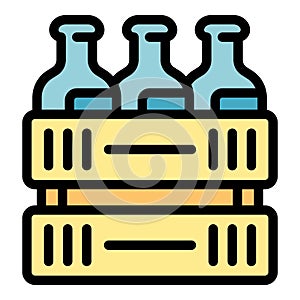 Beer box icon vector flat