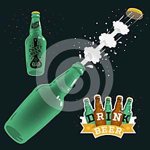 Beer Brew Brewery Alcohol Related Vector Illustrations Designs.