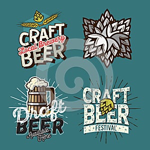 Beer Brew Brewery Alcohol Related Vector Illustrations Designs.