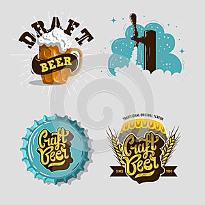 Beer Brew Brewery Alcohol Related Vector Illustrations Designs.