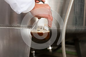 Beer brewer in his brewery