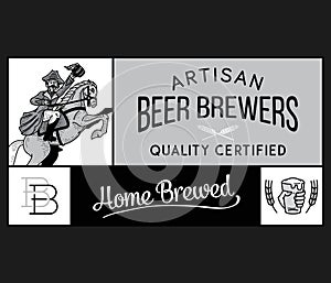 Beer brewers home artisan white on black