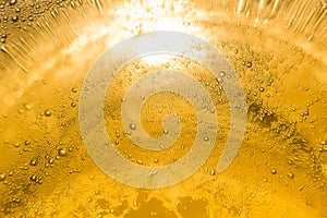 Beer bubbles close-up