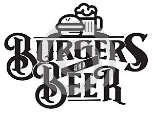 Beer and Burgers Party Invitation Logo art