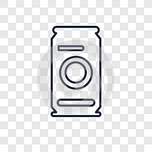 Beer can concept vector linear icon isolated on transparent back