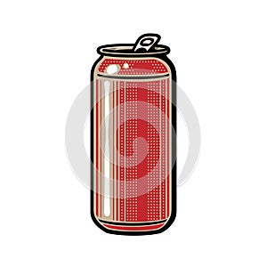 Beer can. Hand drawn vector illusration isolated on white backgrpund