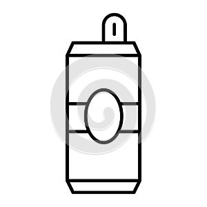 Beer can thin line icon. Aluminum can vector illustration isolated on white. Beverage tin outline style design, designed