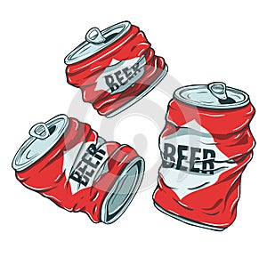 Beer Cans on White