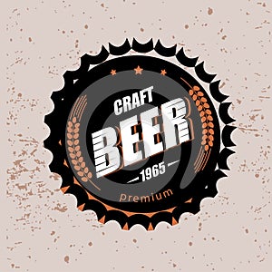 Beer cap stylized vector symbol