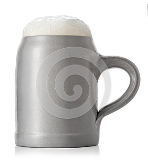 Beer in ceramic mug