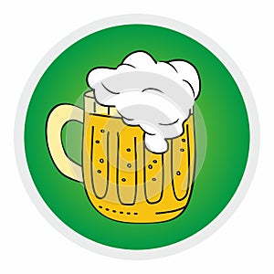 Beer coaster template, green background, vector illustration, eps.