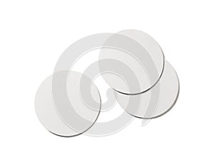 Beer coasters on white