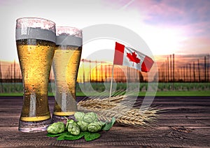 Beer consumption in Canada. 3D render