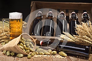 Beer crate with beer glass