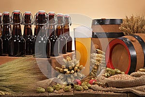 Beer crate with beer glass