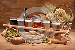 Beer crate with beer glasses