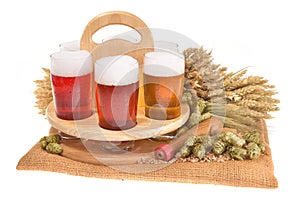 Beer crate with beer glasses
