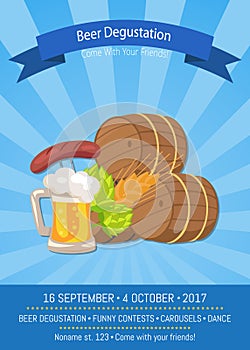 Beer Degustation 2017 on Vector Illustration.