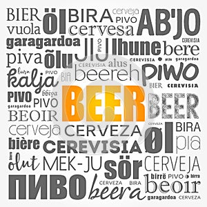 BEER in different languages of the world