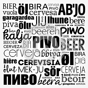 BEER in different languages of the world, Word Cloud