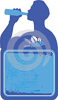 Beer Drinking Logo Blue