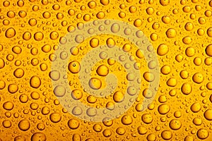 Beer droplets closeup