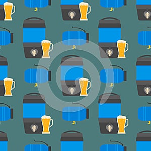 Beer drums container fuel cask storage rows steel barrels capacity tanks natural metal bowels seamless pattern