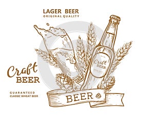 Beer emblem brown