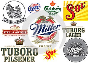 Beer Etiquette vector illustration poster template