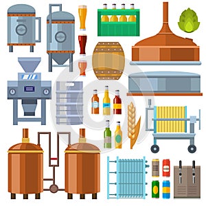 Beer factory production vector.