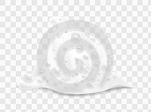 Beer foam isolated on transparent background. White soap froth texture with bubbles, seamless border, foamy frame. Sea
