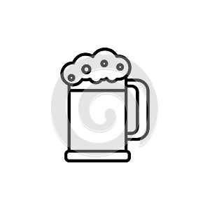 Beer foam mug. Vector sign in a simple style isolated on a white background.