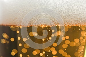 Beer and foam texture on whole background