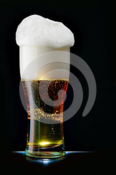 Beer with froth