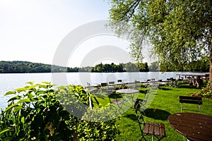 Beer garden on weÃŸlinger lake, bavaria