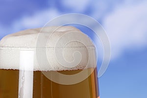 Beer in a glass in beergarden