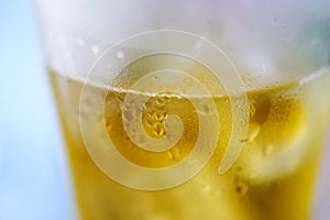 Beer glass - Close up of bubbles beer mug with water drop