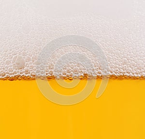 Beer in glass closeup shot