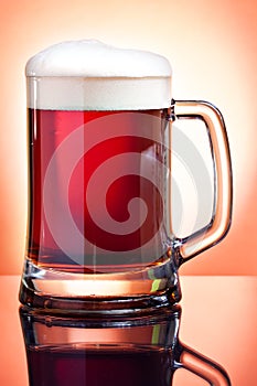 Beer glass with dark beer